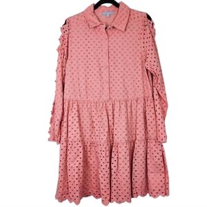 ANTONIO MELANI Patricia Dress Button Front Eyelet Detail Lined Women's Size 8‎